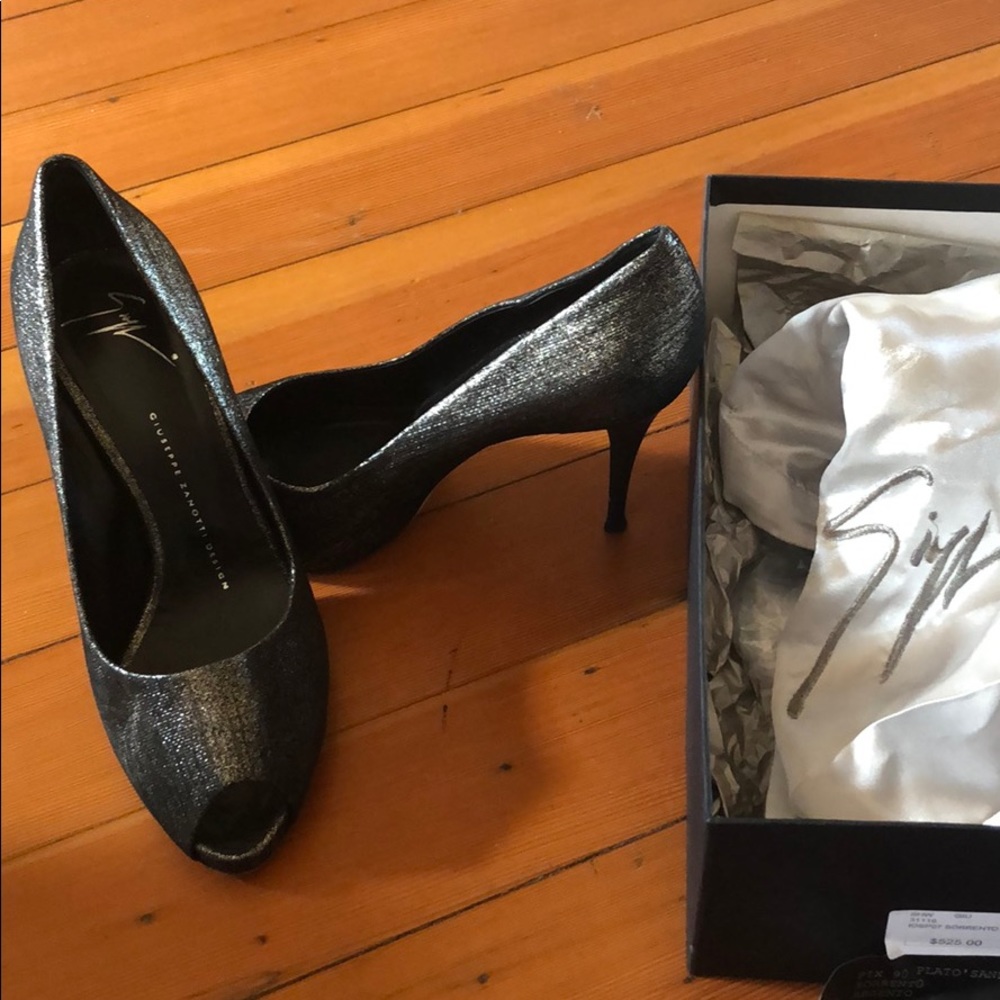 Giuseppe Zanotti dark metallic heels